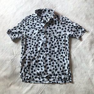 Zara Men's Brush Strokes Casual Button Up Shirt